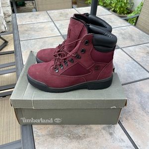 Timberland burgundy men’s boots size 8